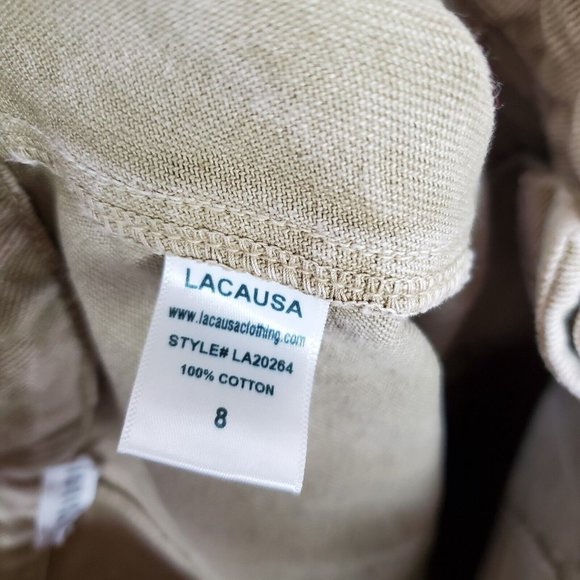 Lacausa Diego Trousers Sz 8 Cargo High Rise Cotton Denim $195 Sand Mineral Wash - Picture 8 of 12
